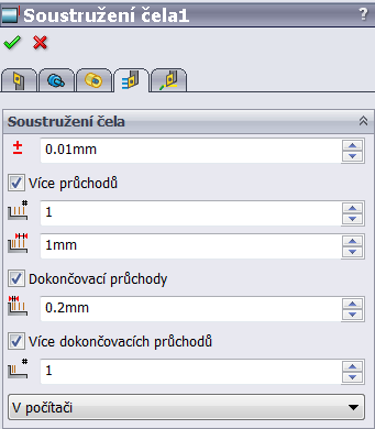 Soustružení - Zarovnání čela 1. 2. 3. Záložka Průchody 1.