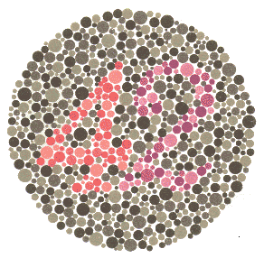 Obr. 40: Ishiharův test. Zdroj: <http://billjaquette.net/color-blindness-test/> 10.3.2 Aplikace při dyslexii Nejprve vyloučíme refrakční a ortoptickou etiologii potíţí.