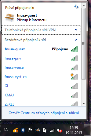 Nyní už je fnusa-guest viditelná v seznamu bezdrátových sítí. 9.