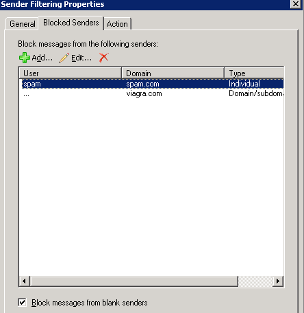 Exchange Server 2007 Nastavení AntiSpamu 8 4. Filtrování dle odesílatele (Sender filtering) Tato ochrana je založena na testování e-mailové adresy odesílatele uvedené v hlavičce zprávy.