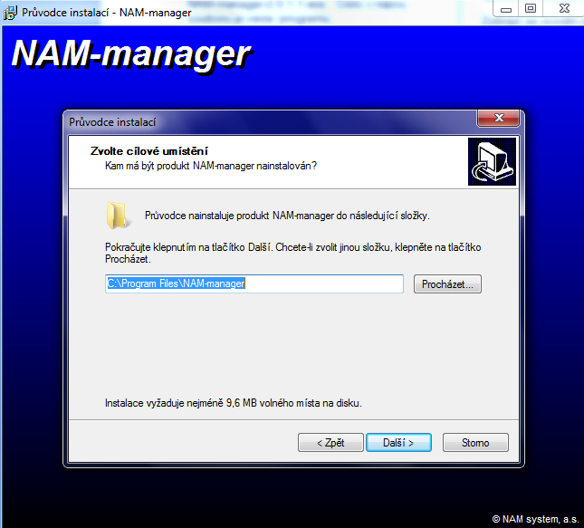 Instalace Instalace Technické požadavky programu Operační systém: Microsoft Windows XP, Vista, Windows 7 Rozlišení monitoru: 1024x768 Volné místo na disku: 10MB + volné místo pro ukládání konfigurace