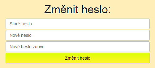 2.1.3. Změna hesla 02, 03. Uživatelský profil (bez testů, s testy) Jelikož učet daného učitele vytvořil administrátor (jiná oprávněná osoba), bylo by dobré si kvůli bezpečnosti změnit heslo.