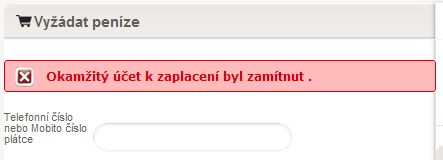 6. Kontrola odložené platby se provádí také pomocí Mobito web terminálu potvrzení o