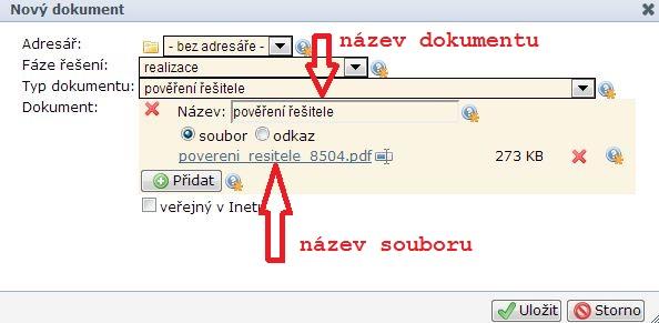 Tento název vytvoříte ještě před vložením souboru do Editoru realizovaných projektů. Každý název souboru obsahuje také ID projektu (viz obrázek č. 1).