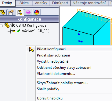 Změnové řízení možnosti řešení odvozená konfigurace modelu 1.