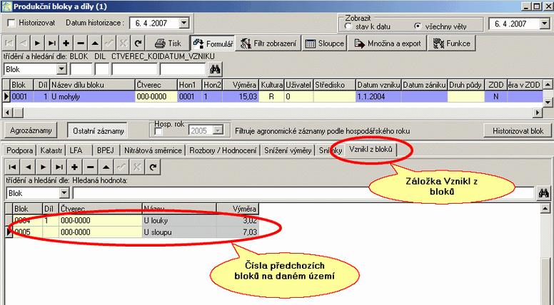 Program je vybaven "množinou a filtrem" na hospodářský rok. Postupně bude doplňován o rozborové a další sestavy. Sloupec "Hospodářský rok" se nabízí dle data, lze jej měnit.