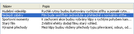 Tvorba automatického filmu Vyberte klepnutím tu variantu,