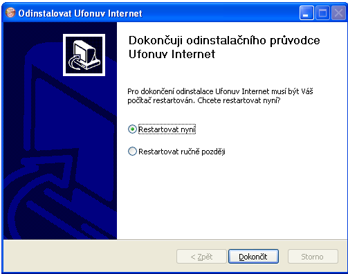 Počítač bude restartován pro kompletní