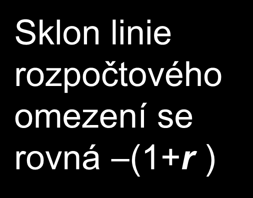 Mezičasové rozpočtové omezeni Sklon linie rozpočtového omezení