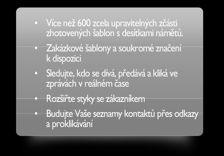 PRVNÍ VIDEO ZPRAVODAJE NA SVĚTĚ Vyzdvihněte svoje podnikání jako nikdy předtím krásnou úpravou Vašich zpráv podle Vašeho vlastního návrhu.