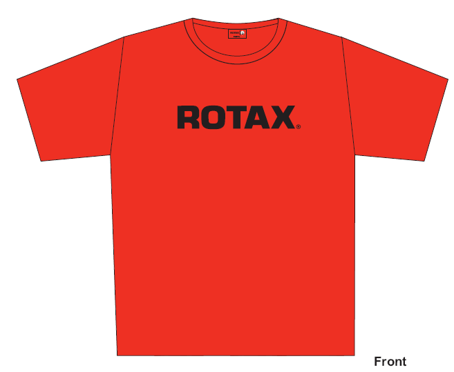 DPH) TRIČKO - ČERVENÉ ROTAX 100 % bavlna vytištěné logo ROTAX na předním díle BRP logo na zadním díle