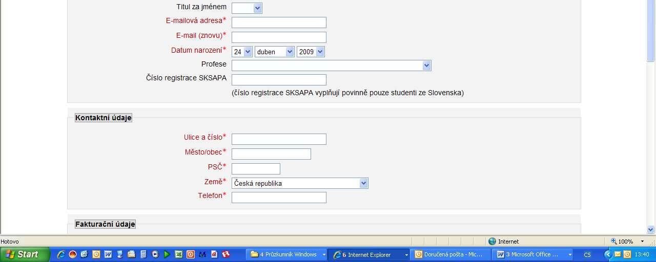 2. Pokud ještě nejste registrovaným uživatelem/studentem E-Univerzity, zaregistrujte se.