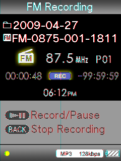 71 Poslech a nahrávání vysílání FM rádia Chcete-li přestat nahrávat, stiskněte tlačítko BACK/HOME. Nahrávka se uloží jako soubor FM-xxxx-nnn-hhmm* 1 do složky [Record] [FM] [rrrr-mm-dd* 2 ].