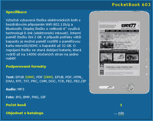 čteček e-knih. Obr.