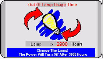 Informace o lampě Používání a výměna projekční lampy Jakmile se kontrolka Lamp (Kontrolka lampy) rozsvítí červeně nebo jakmile se zobrazí zpráva doporučující výměnu lampy, nainstalujte prosím novou