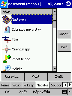 Nastavení 7.16 Nabídka Pomocí této záložky můžete změnit zobrazení a pořadí tlačítek v hlavní Nabídce (Menu).Stačí použít volby Nahoru/Dolů a Úprava/Vložit/Zrušit. 7.17 Soubory Tímto dialogem nastavíte adresáře, kde budou uloženy soubory.