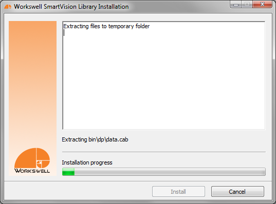 Instalace SmartVision library Po úspěšné instalaci sady SmartVision Runtime Package je nutné spustit instalaci DLL knihoven SmartVision library.