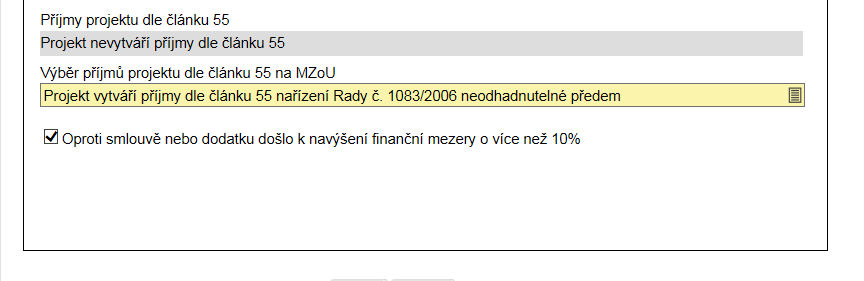V okně Důvody k vrácení/zamítnutí MZ/ výhrady ke schválení jsou zobrazeny příčiny vrácení/zamítnutí či podmínečného schválení od administrátora projektu, tj. příslušného pracovníka OKP/OKČ.