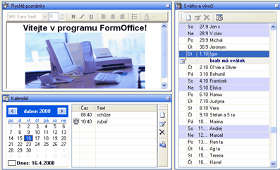 Uživatelská data naleznete po tlačítkem "Nastavení", popřípadě v hlavním menu programu. Nové uživatelské hodnoty lze vkládat tlačítkem Smazat lze položku tlačítkem.