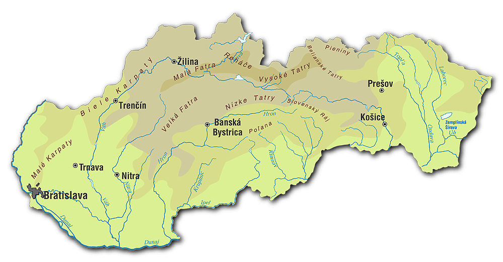 ŘEKY řeky - Dunaj, Váh, Hron, Nitra, Ipel, Hornád, Orava, Dunajec, Bodrog, Ondava, Laborec, Latorica, Slaná Řeky - Dunaj, Váh,