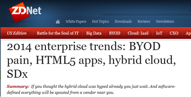 Lehký úvod pohled odjinud Zdroj Computerweekly Zdroj Forbes Zdroj ZDNet Hybridní cloud patří mezi TOP 10 technologií pro rok 2014 a výhledově bude mít 50% větších firem v roce 2017 hybridní cloud.