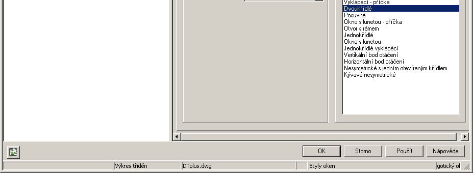 Vytvoření nového okenního stylu V záložce Pravidla projektu
