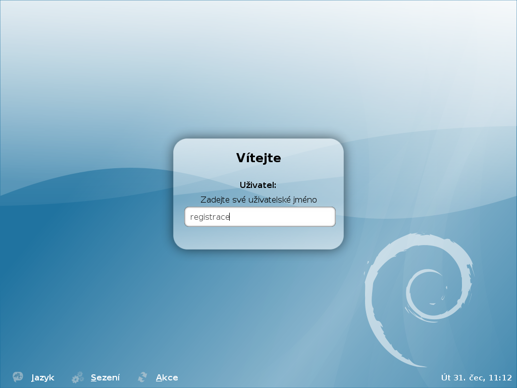 Registrace studentského konta 5 Obrázek 2.2: Přihlašovací obrazovka Orion Linux. 6. Vlastní registrace uživatele probíhá pomocí webové aplikace na adrese http://registrace.zcu.cz.
