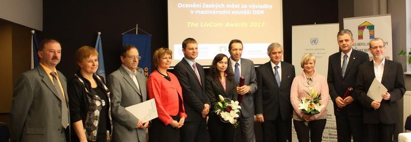 Ocenění výsledků Zdravých měst ČR v soutěži LivCom 2012 leden 2013, UNIC