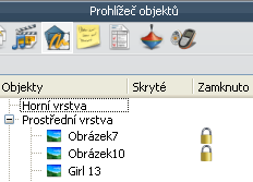 Zamykání objektů Objekty (obrázky, ikony, text apod.