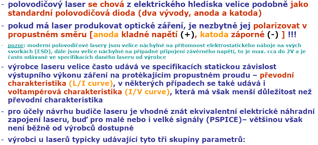 Polovodičové lasery Zdroje