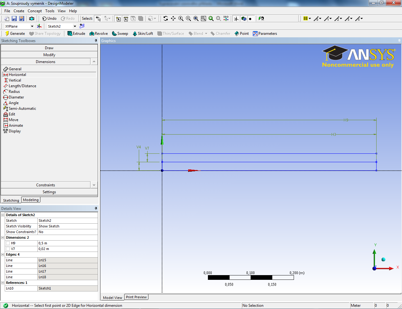 23 3.3 Tvorba geometrie Po spuštění Design modeleru nastavte vhodné jednotky, ve vašem případě to je metr (meter).