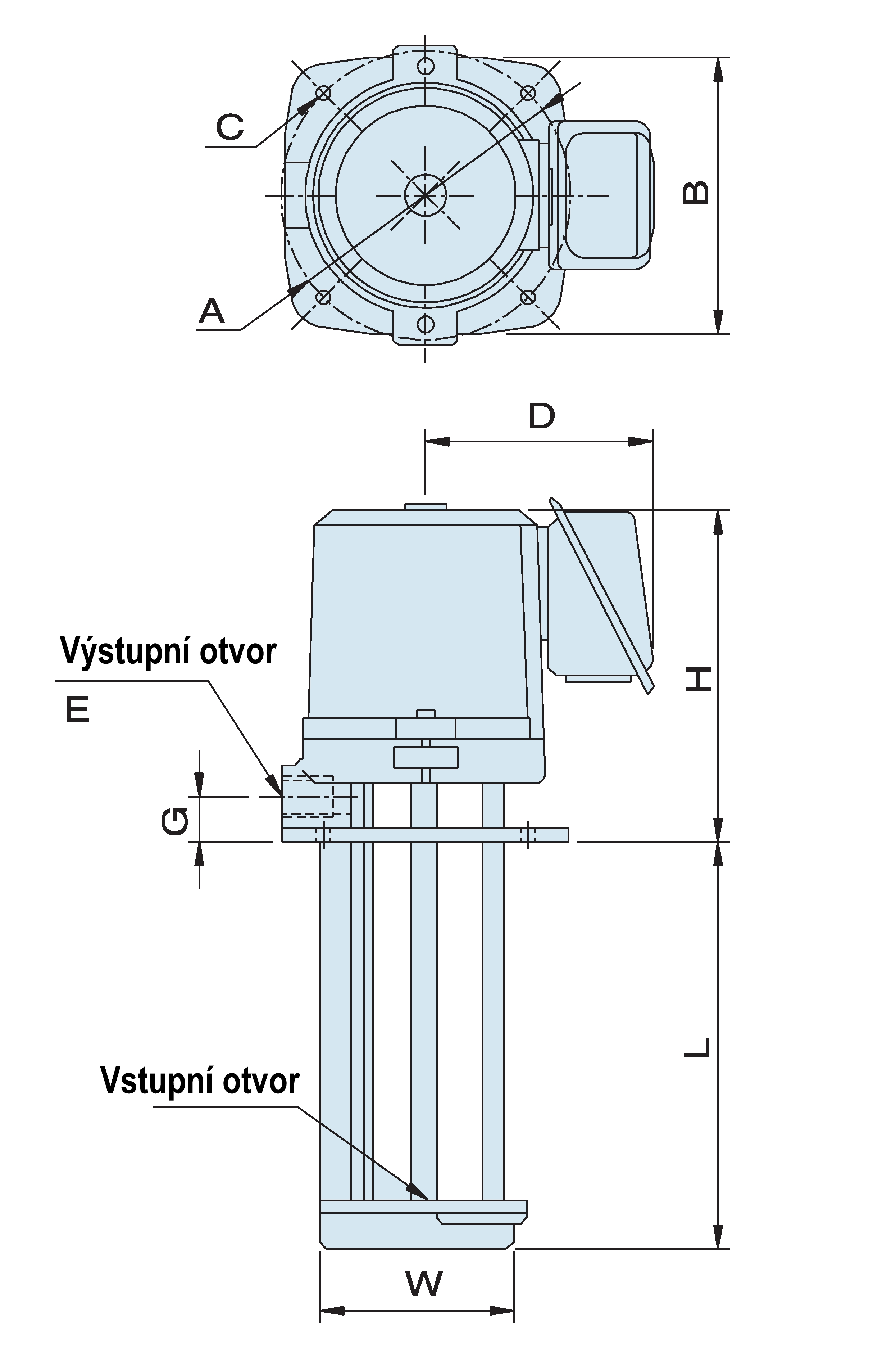 Robustní kovové provedení do nejtěžších provozů Průtok kapaliny 22 l / min Motor pohonu čerpadla Typ 380 V Výkon motoru čerpadla 0,32 / 0,19 kw Jmenovité otáčky 2850 / 3400 min-1 Délka přívodu