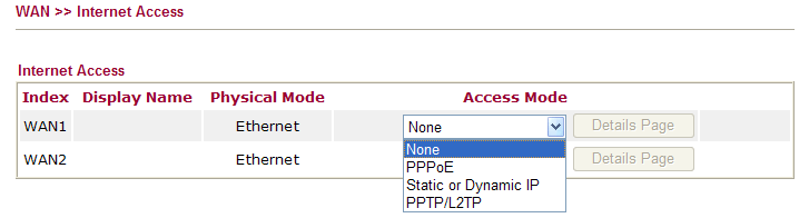 6.4 Kontrola údajů od vašeho poskytovatele Otevřete stránku WAN >> Internet Access ve vašem routeru a zkontrolujte, zda data od ISP