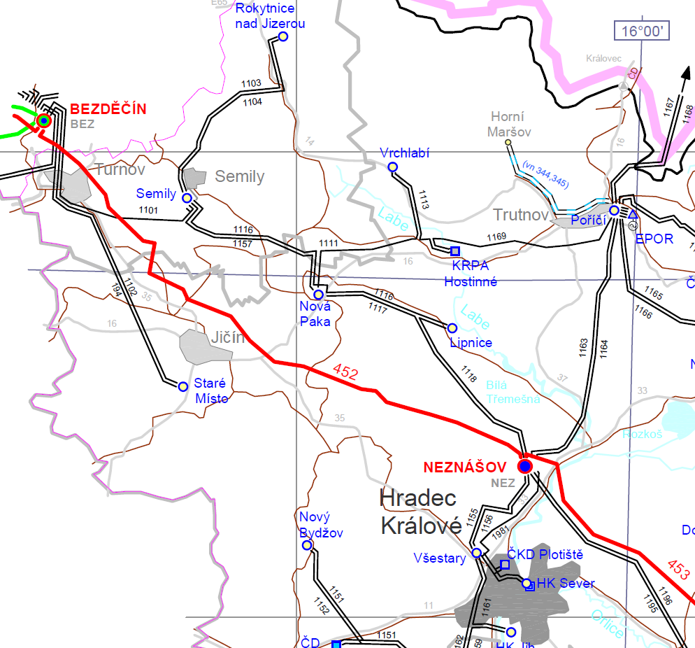 Smart region Vrchlabí Vrchlabí spadá do uzlové oblasti Neznášov, kde je TR 400 / 110kV (ČEPS / ČEZ Distribuce) s výkonem 2 x 250 MVA.