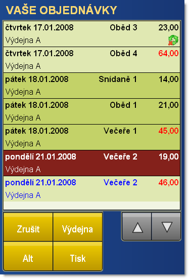 Prezentační místo Uživatelská příručka strana 14 Objednávky Okno se seznamem objednávek přihlášeného klienta se nachází v levé části obrazovky pod osobními údaji klienta.