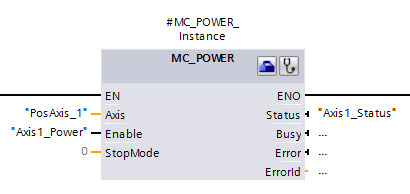 objektů MC Power MC Reset MC Home MC Move absolute
