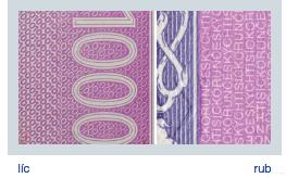 Obrázek č. 8 Mikrotext; zdroj: Česká národní banka. Průvodce ochrannými prvky bankovek [PDF]. Publikováno listopad 2011. Dostupné z WWW: <www.cnb.cz> 2.4.3.8. Barevná vlákna Jedná se o okem viditelná vlákna zapuštěná v papíru, oranžové barvy v délce 6mm.