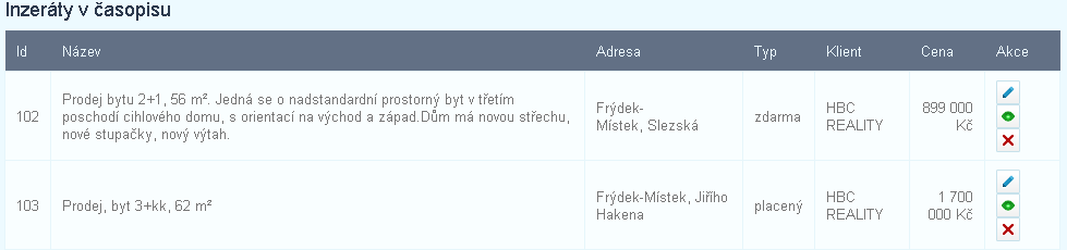 Editace popisu inzerátu: Pro vybrané inzeráty je nutné zkontrolovat, případně doplnit, popisek, který je omezený na 200 znaků (včetně mezer) a je kontrolován korektorem.