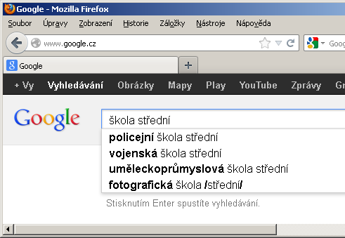 Pořadí slov ovlivní zobrazený výsledek Google nabízí nejčastěji zadávané