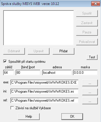 3. INTERNETOVÁ PREZENTACE 3.2.1 Instalace programu a start serveru Program MISYS-WEB se instaluje obdobně, jako desktopová verze.