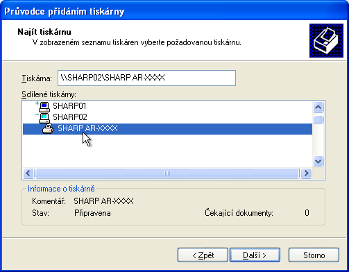 V operačním systému Windows 95/98/Me/2000 klepněte na tlačítko [Start] a potom na položku [Nastavení]. Klepněte na ikonu [Tiskárny a jiný hardware] a potom na položku [Tiskárny a faxy].