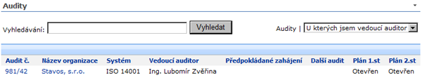 Číselník organizací Obrázek 16 Detail organizace Obrázek představuje pohled na verzované údaje detailu organizace.