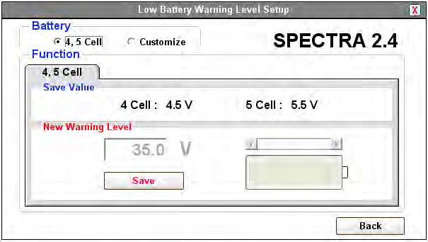 NEPŘEHLÉDNĚTE! Pro správné fungování signalizace nízkého napětí Low Battery Warning je třeba aktualizovat související zařízení (s použitím softwaru HPP-22 1.03 nebo vyšším) následovně: : SPECTRA 2.