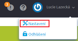 Přihlašovací údaje si můžete sami upravit v administrační části