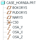 Krok č.7 CASE HORNI 15. Part Sub-type: Sheetmetal CASE_HORNI. 16. V následujícím kontextovém okně vyberte start_part_sheetmetal.