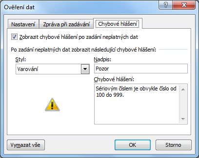 Kapitola 6: Karta Data 102 OBR. 6-7: OVĚŘENÍ DAT Zakroužkovat neplatná data.