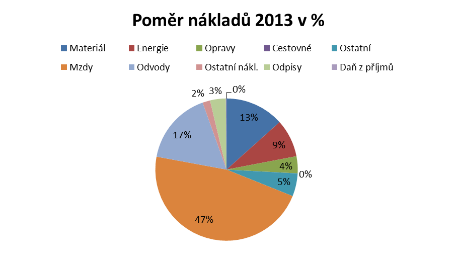 Hospodaření organizace v roce 2013 v tis. Kč Náklady Skutečnost k 31. 12.