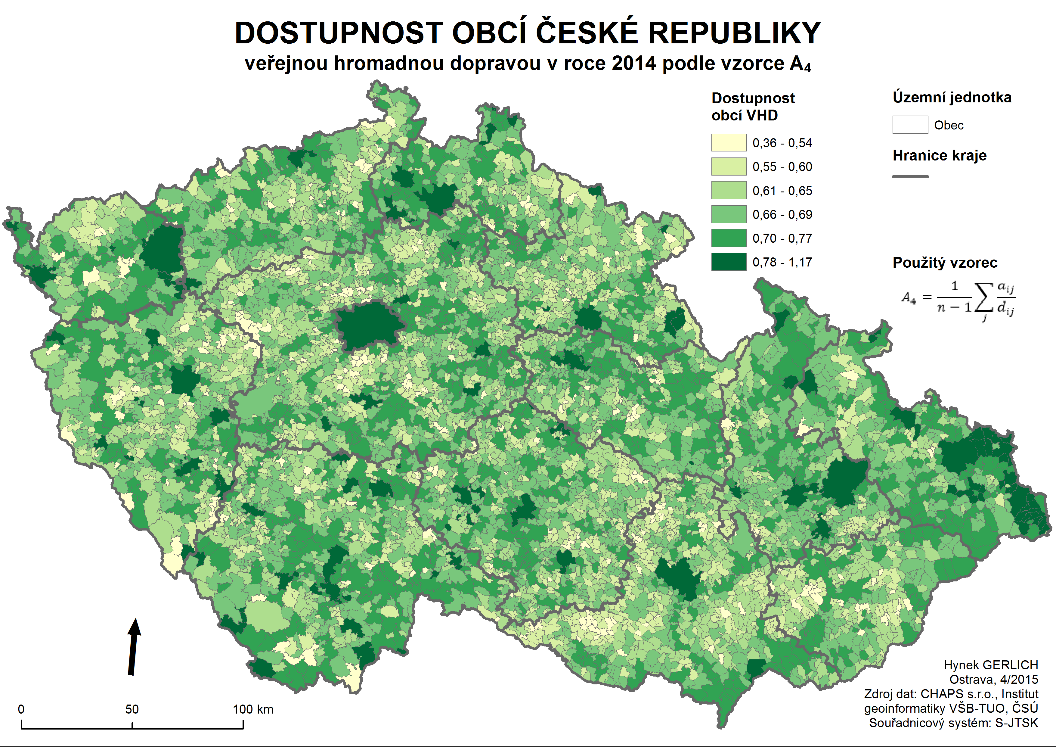 Oproti předchozí metodě se situace opět částečně změnila k horšímu v oblasti Jeseníků a ve Šluknovském, Frýdlantském a Osoblažském výběžku. Broumovský výběžek výrazné změny nezaznamenal.