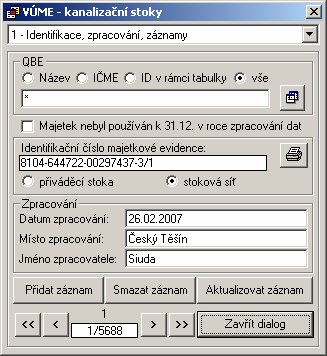 4.4.3 Kanalizační stoky Pomocí celkem 6 standardních dialogů je možné zadat všechny potřebné informace.