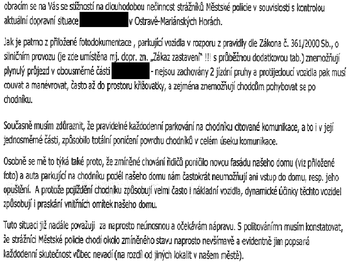 Stacionární doprava, O.-Mariánské Hory Doručeno: 25.03.